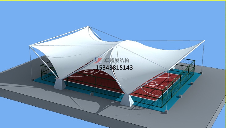 中牟體育館公園膜結(jié)構(gòu)【看臺(tái)雨棚】門球場案例