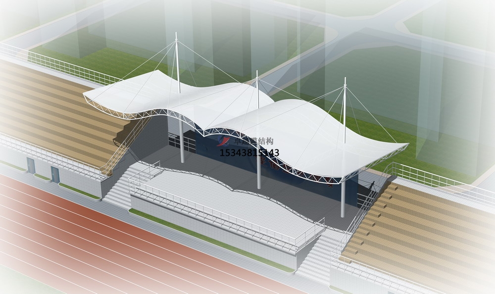 平玉體育公園膜結(jié)構(gòu)【看臺(tái)雨棚】門球場(chǎng)案例