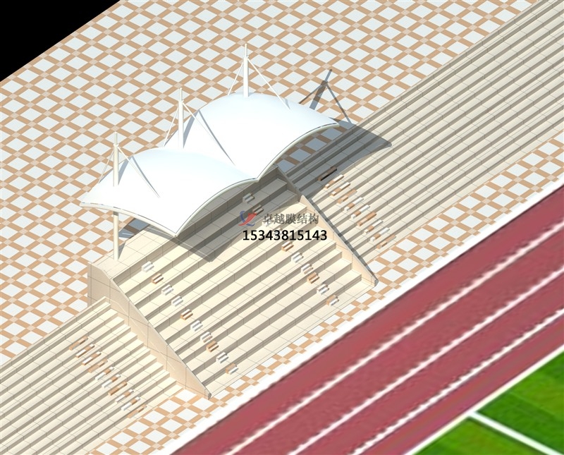 中陽體育公園膜結(jié)構(gòu)【看臺(tái)雨棚】門球場案例